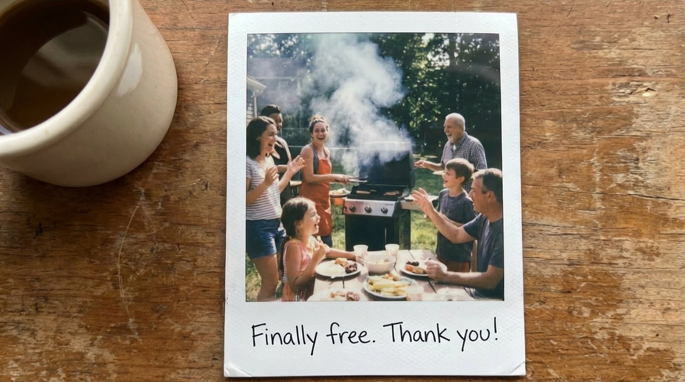 Family enjoying abundance together