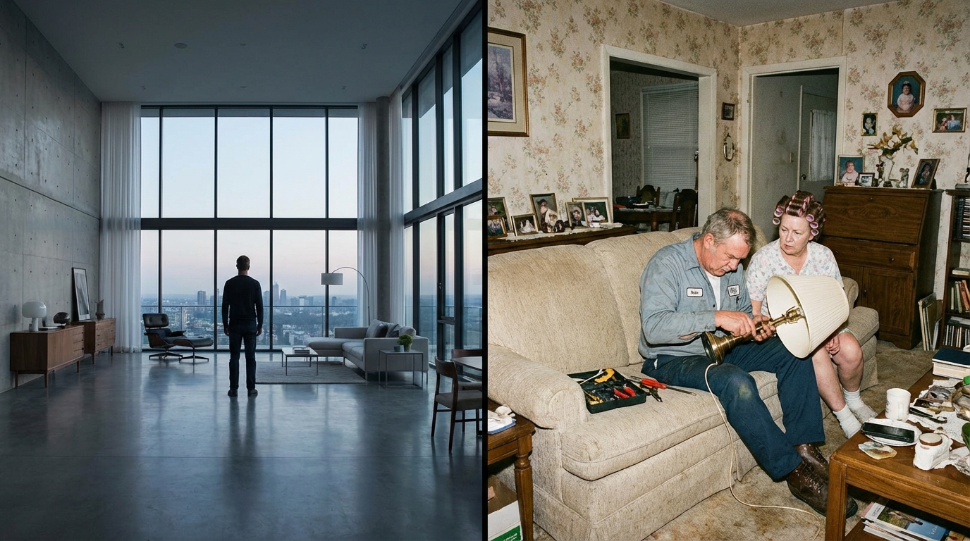 Beautiful home vs parents' old house