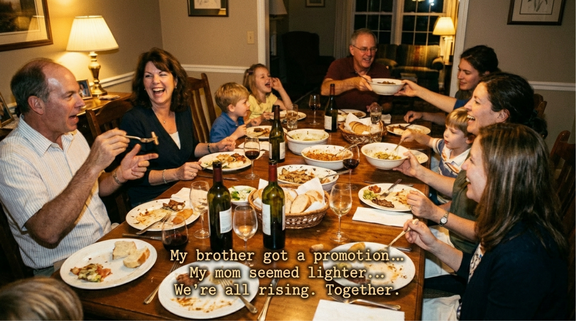 Friends and family enjoying abundance