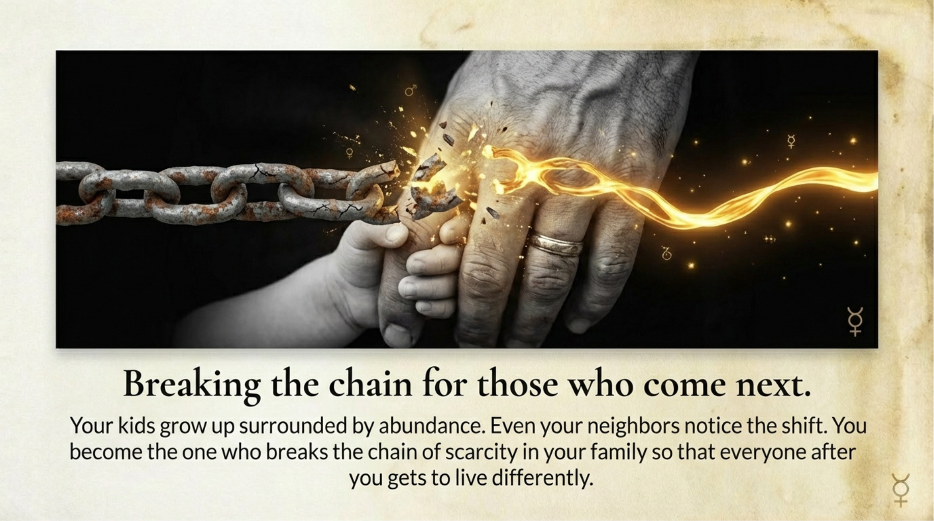 Break the chain passed down for generations