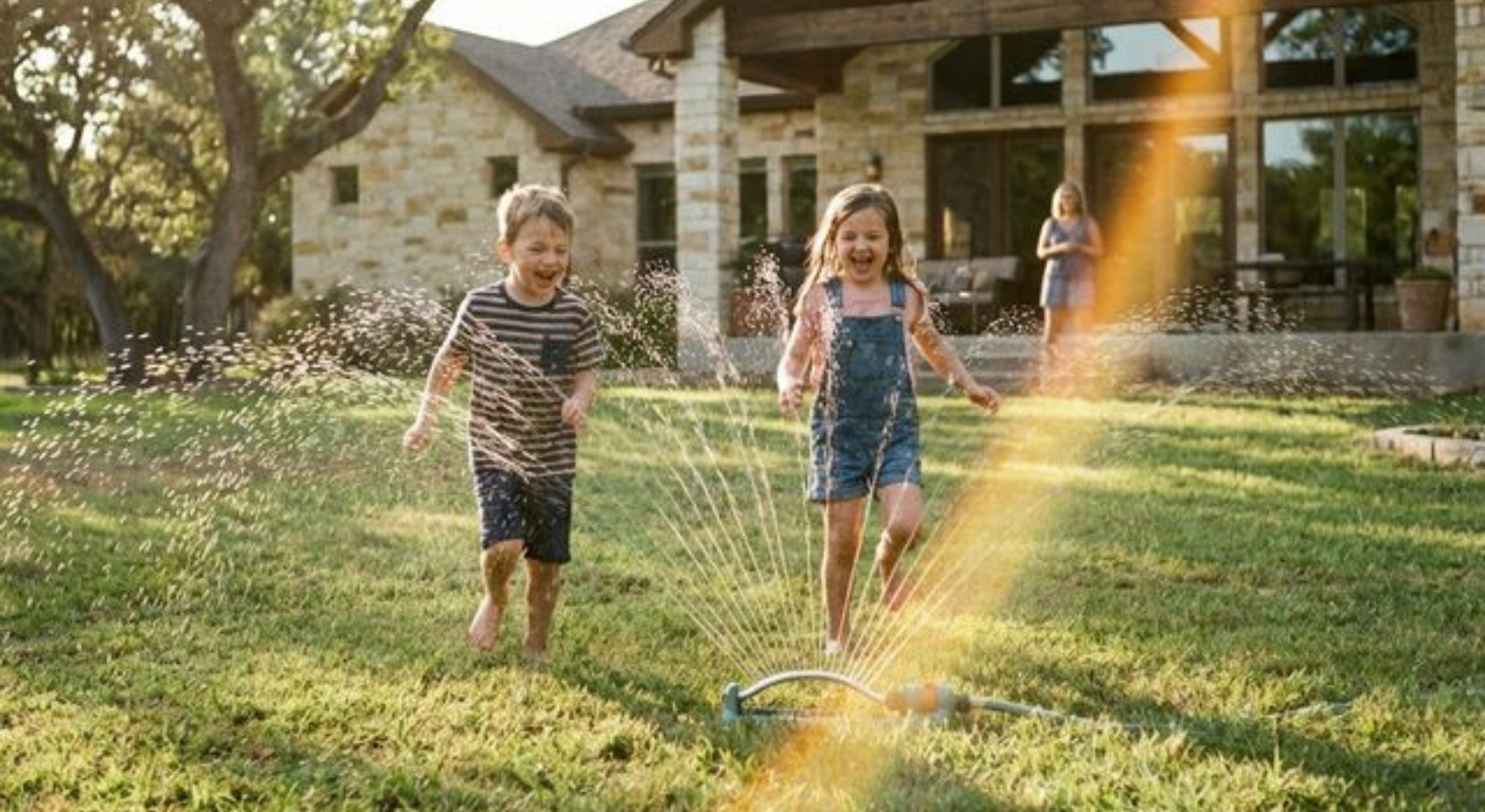 Kids surrounded by abundance